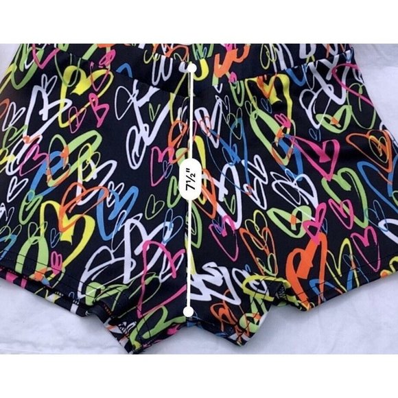 Womens Cheer Dance Boy Cut Hot Pants Hearts Low Rise Small JB Bloomers - Picture 6 of 7